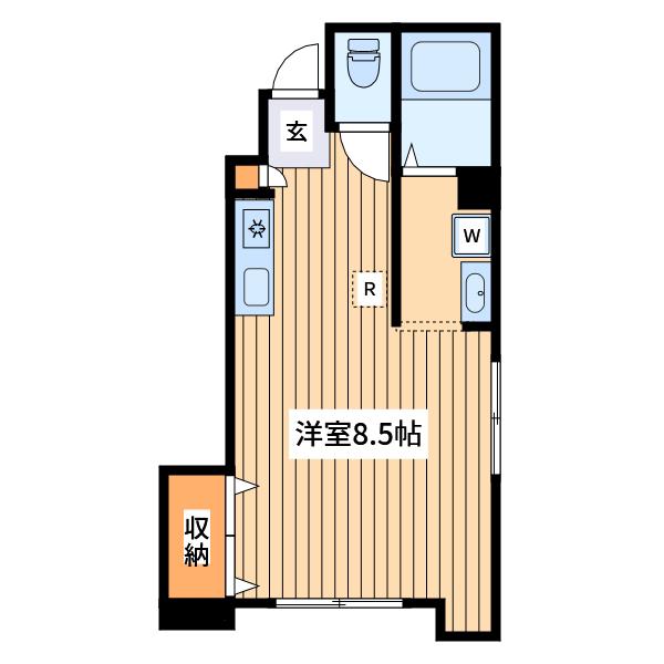 セノーテ(ワンルーム/1階)の間取り写真