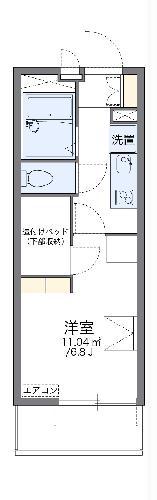 レオパレスリバーヴィレッジM(1K/3階)の間取り写真