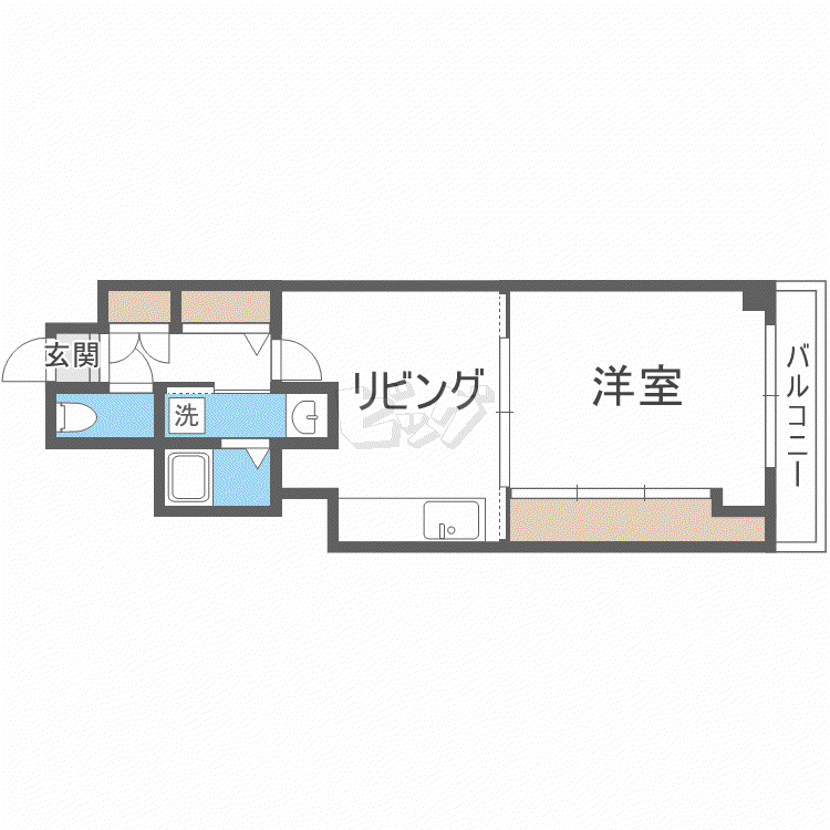 コートロティ琴似(1LDK/5階)の間取り写真