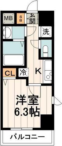 TREACE枝川(1K/3階)の間取り写真