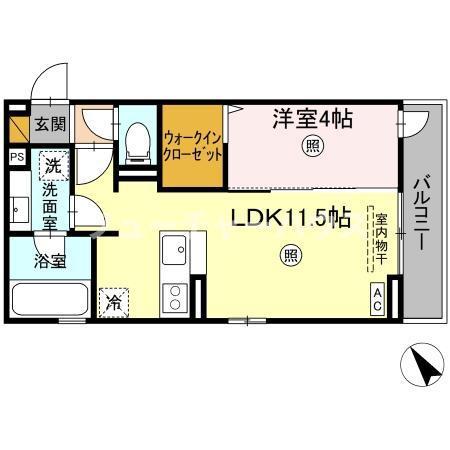 ラヴィエベル(1LDK/3階)の間取り写真