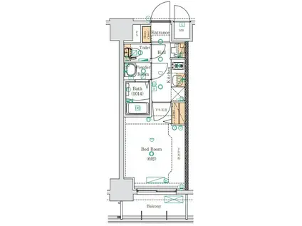 MAXIV大須観音(1K/6階)の間取り写真