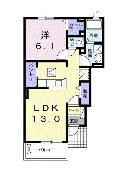 DAICHI B(1LDK/1階)の間取り写真