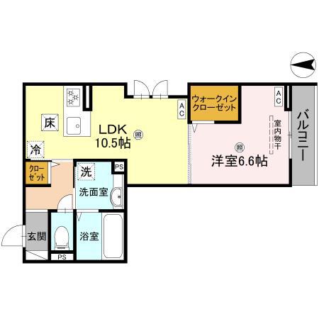 そらみつ大和八木(1LDK/3階)の間取り写真