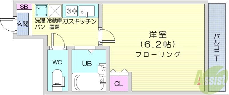 アイショウプラザ北五番丁(1K/5階)の間取り写真