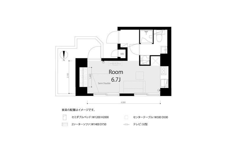 ライオンズマンション蒲田第2(ワンルーム/6階)の間取り写真
