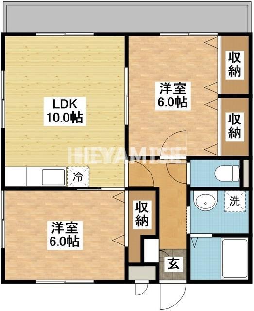 アビタシオン昭和(2LDK/3階)の間取り写真
