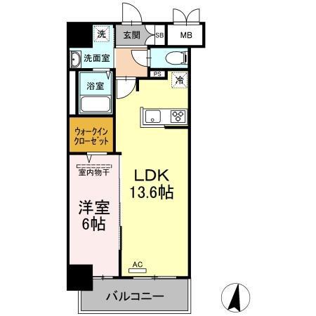 シズカビルディング白銀(1LDK/4階)の間取り写真