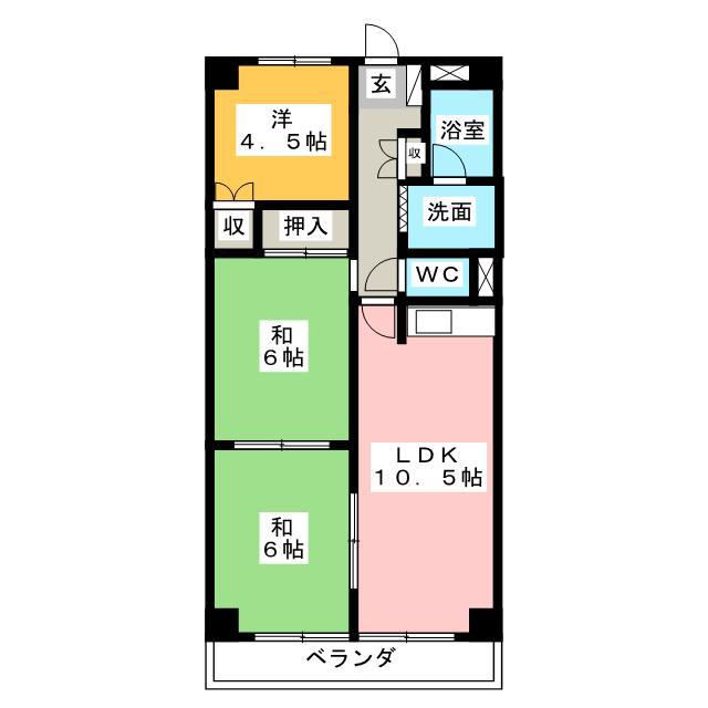 ジュネグリーン(3LDK/5階)の間取り写真