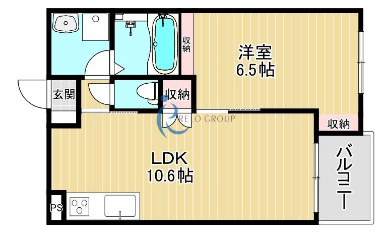 リアノーラ平野ウエスト(1LDK/3階)の間取り写真
