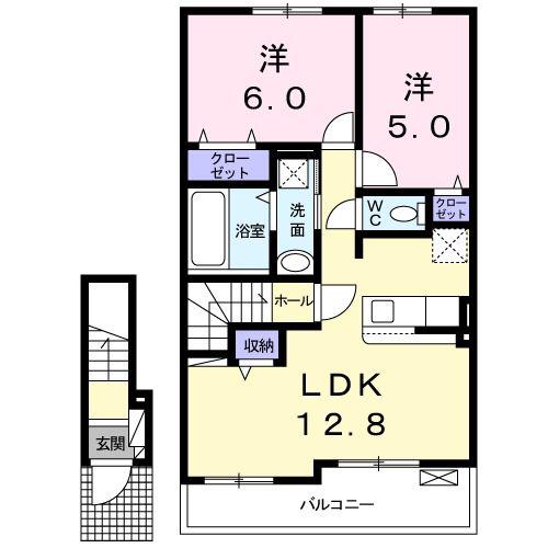 ブリーズ R(2LDK/2階)の間取り写真
