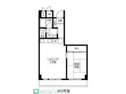 バラハイツ鴨居(1LDK/3階)の間取り写真