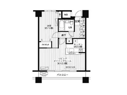 LOOP-M 部屋番号0605(1LDK/6階)の間取り写真