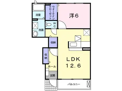 ヴィオラコートA・B(1LDK/1階)の間取り写真