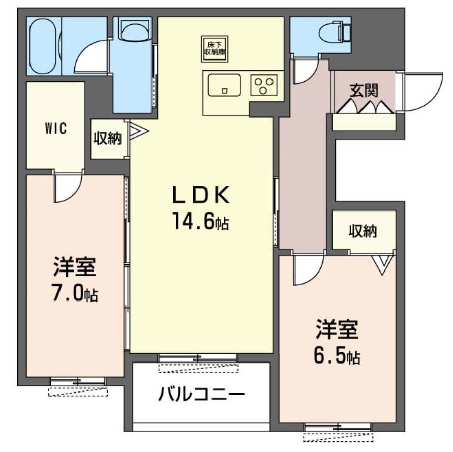 EXCELENTE K(2LDK/1階)の間取り写真