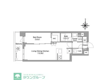 コンフォリア・リヴ永福町(1LDK/5階)の間取り写真