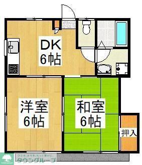 さかえコーポ(2DK/2階)の間取り写真