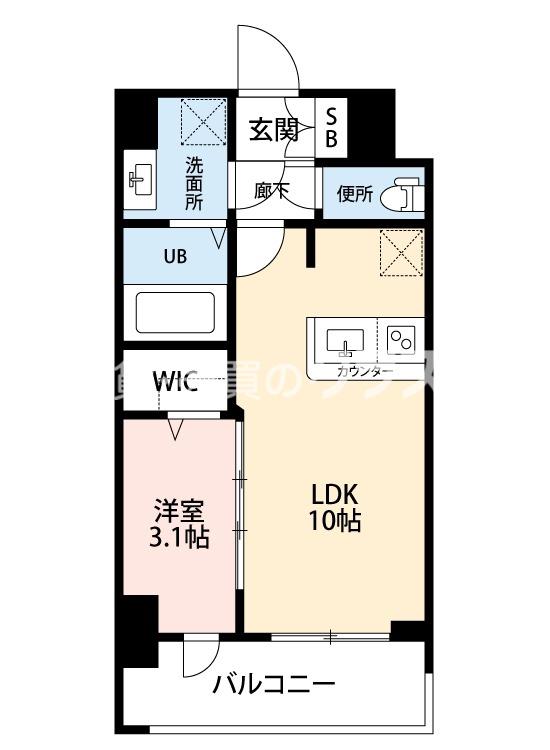 ミラージュパレス大阪ドームPROSPER(1LDK/12階)の間取り写真