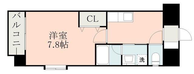 サムティ東谷山(1K/2階)の間取り写真