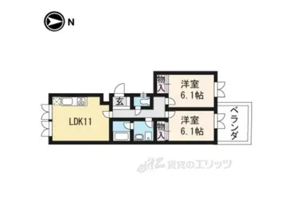 SEA OAKS VI(2LDK/2階)の間取り写真