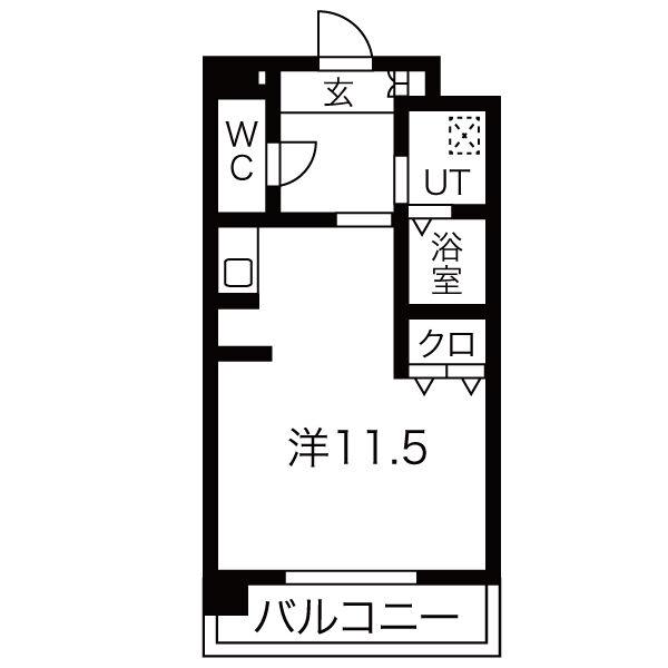 ブロンメゾン平和(ワンルーム/2階)の間取り写真