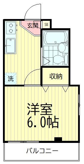 ハイツ大堀(1K/1階)の間取り写真