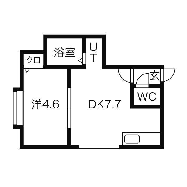 ラ・ターシュ(1DK/2階)の間取り写真