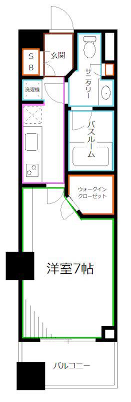 コンフォリア西荻窪(1K/5階)の間取り写真