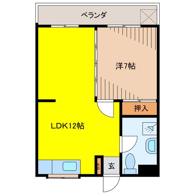 朝孝ビル(1LDK/3階)の間取り写真