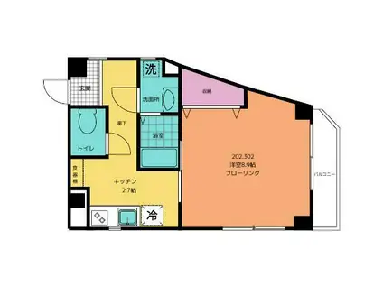 カームレスト根岸(1K/3階)の間取り写真