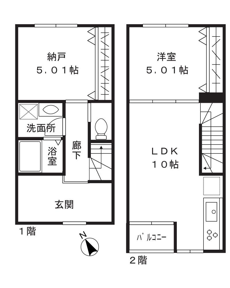 CASA BIANCO(1SLDK/1階)の間取り写真
