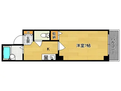 シャトーマサII(1K/3階)の間取り写真