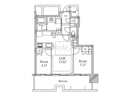ザ・ファインタワー名古屋今池(2LDK/9階)の間取り写真