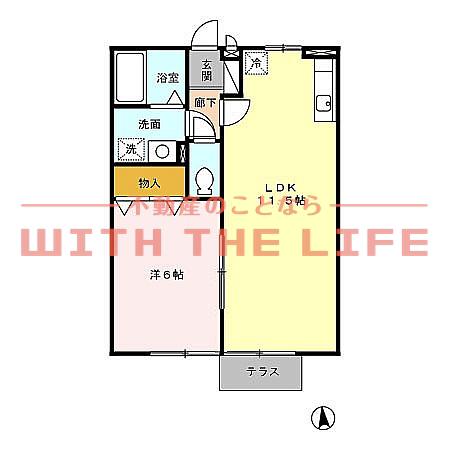 アンプルール(1LDK/1階)の間取り写真