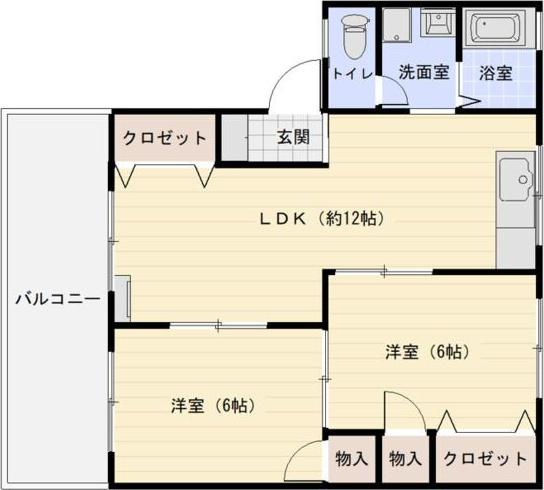 メゾンソレイユ(2LDK/2階)の間取り写真