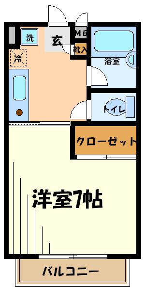 ハイツHIRO(1K/2階)の間取り写真