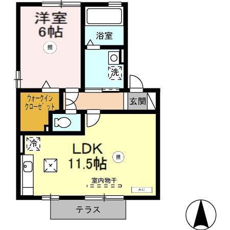 アメニティブリーズ(1LDK/1階)の間取り写真