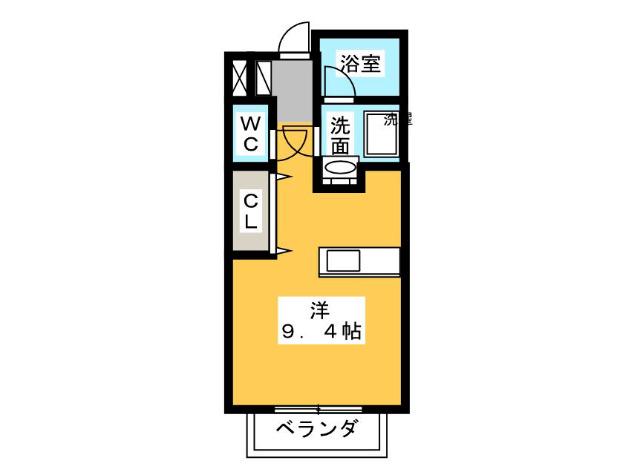 ハイツアヴァンティ(ワンルーム/1階)の間取り写真