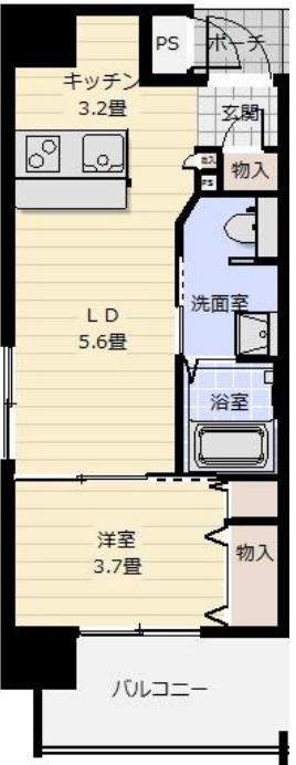 アバンティ南堀江イースト(1LDK/7階)の間取り写真