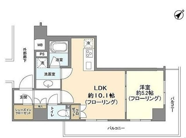 クオリア後楽園(1LDK/2階)の間取り写真