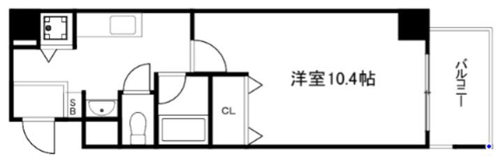 NEXUS伊香(1K/2階)の間取り写真
