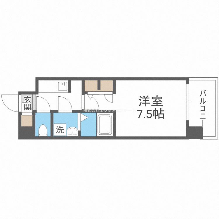 S-RESIDENCE福島GRANDE(1K/3階)の間取り写真