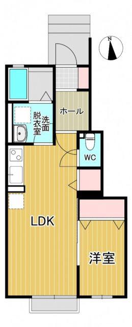 ディアコート(1LDK/1階)の間取り写真
