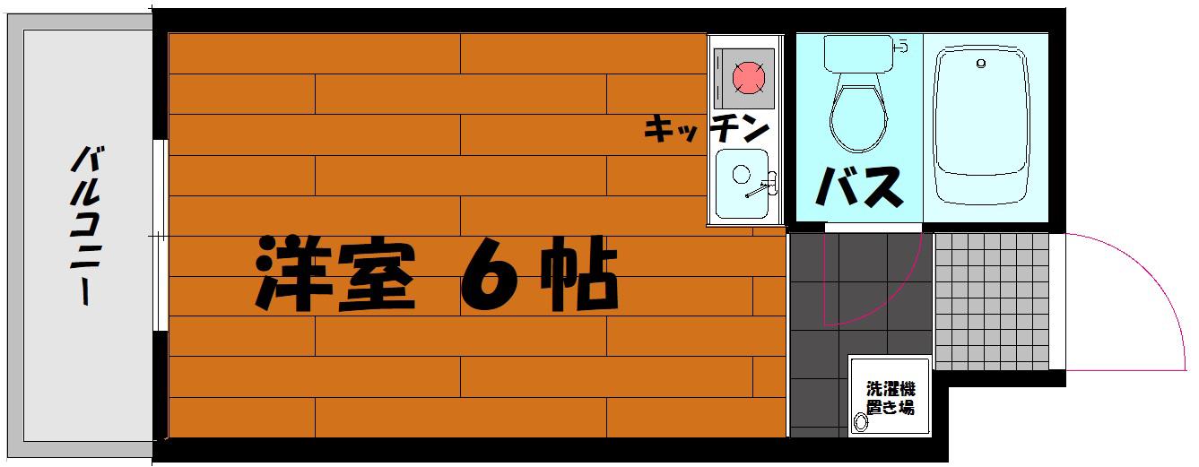 パンブロス2(ワンルーム/3階)の間取り写真