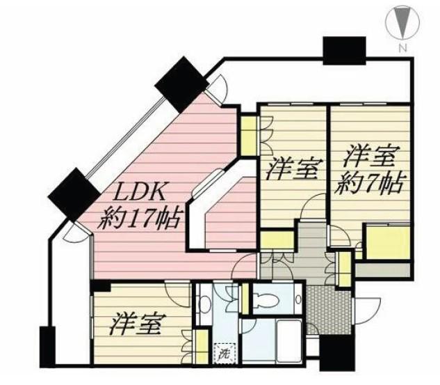 ミッドサザンレジデンス御殿山(3LDK/4階)の間取り写真