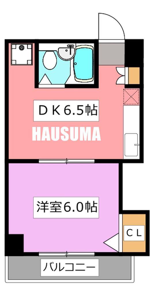 第二若木コーポ(1DK/7階)の間取り写真