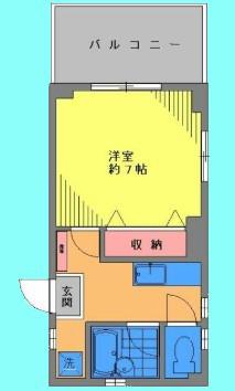 サンルピナスF(1K/3階)の間取り写真