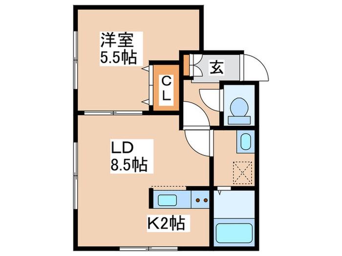 FS39(1LDK/2階)の間取り写真