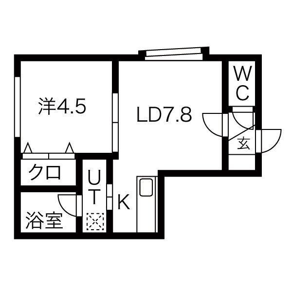 オリヴェイラ(1LDK/1階)の間取り写真