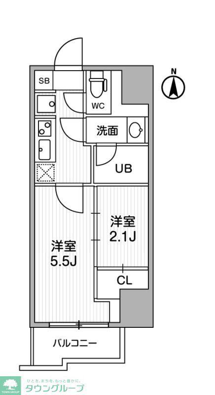 ドゥーエ亀戸III(2K/8階)の間取り写真